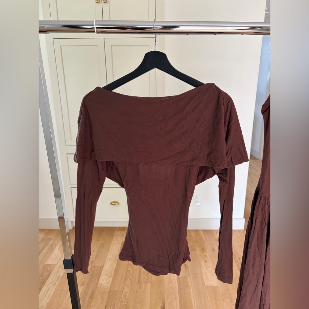 Vintage Spiegel Brown Drop Waist Dress and Off the Shoulder Top Set - Picture 5 of 5